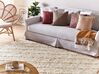 Teppich Baumwolle hellbeige 160 x 230 cm marokkanisches Muster Kurzflor SILCHAR_839241