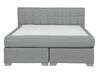 Fabric EU Double Divan Bed Grey ADMIRAL_728095
