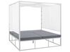 Garden Four Poster Daybed with Canopy White and Grey PALLANZA_800593