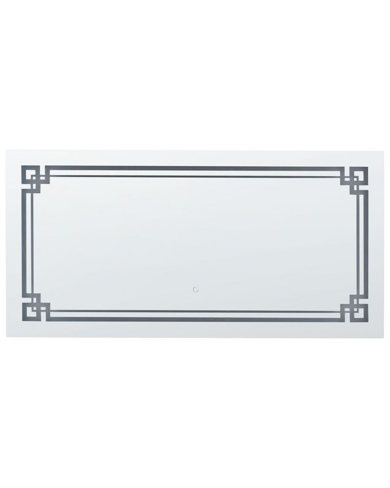 Espejo de pared LED de vidrio plateado 120 x 60 cm AVRANCHES_837496