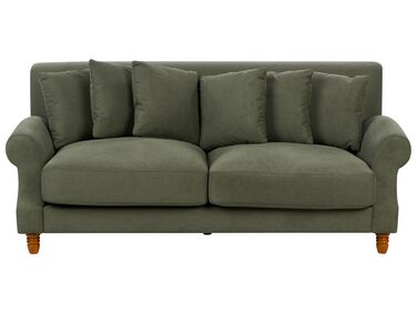Kétszemélyes zöld kárpitozott kanapé EIKE