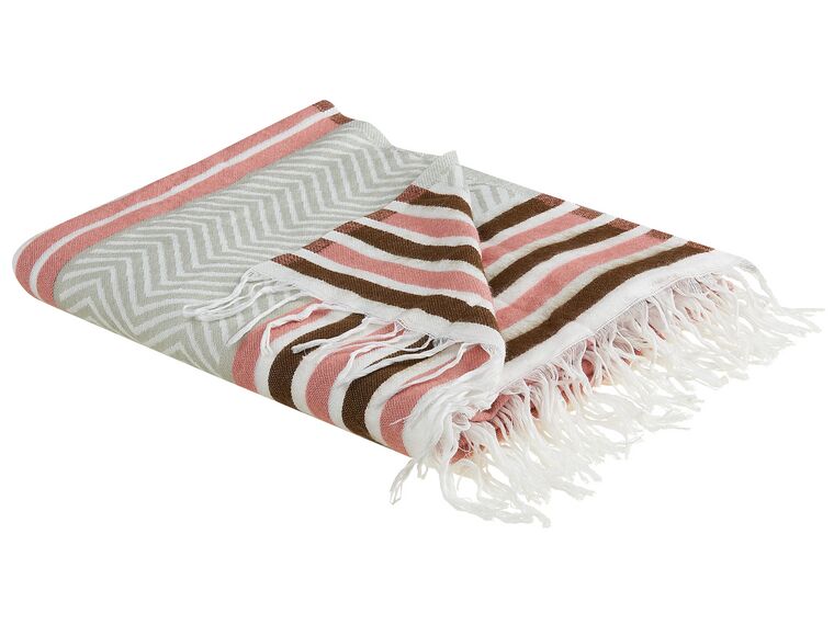 Blanket 130 x 170 cm Pink and Beige MAGAR_834726