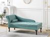 Left Hand Velvet Chaise Lounge with Storage Teal PESSAC_882047