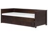Tagesbett ausziehbar Holz dunkelbraun Lattenrost 90 x 200 cm CAHORS_742437