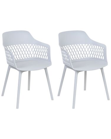 Set of 2 Dining Chairs Light Grey ALMIRA