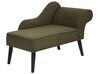 Right Hand Fabric Chaise Lounge Olive Green BIARRITZ_898056