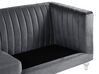 3 Seater Velvet Fabric Sofa Grey ARVIKA_806161