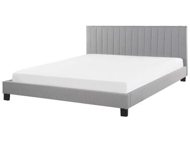  Fabric EU Super King Size Bed Light Grey POITIERS