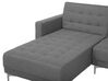 Right Hand Fabric Corner Sofa with Ottoman Grey ABERDEEN_715830