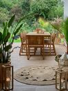 Ensemble de jardin en bois avec 6 chaises et table à roulette SASSARI_813438