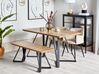 Dining Table 140 x 80 cm Light Wood and Black UPTON _850676