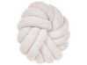 Coussin nœud en tissu bouclé blanc 31 x 11 cm AKOLA_854675