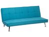 Sofá-cama de 3 lugares em tecido azul turquesa HASLE_712440
