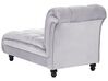 Right Hand Velvet Chaise Lounge Grey LORMONT_881617