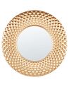 Okrúhle kovové nástenné zrkadlo ø 60 cm zlaté COMBE_892157