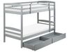 Dřevěná patrová postel s úložným prostorem 90 x 200 cm šedá REGAT_877158