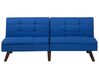 Sofá-cama de 3 lugares em tecido azul RONNE_691657
