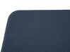Cama con somier de poliéster azul oscuro/madera clara 160 x 200 cm VIENNE_814309