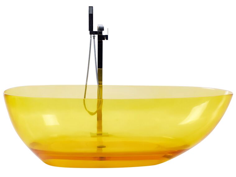 Kylpyamme vapaasti seisova läpinäkyvä keltainen 169 x 78 cm BLANCARENA_891391