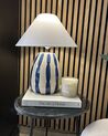Keramisk bordlampe lys beige og blå LUCHETTI_915819