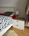 2 Drawer Bedside Table White with Light Wood EDISON_887532