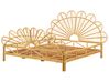 Ratanová pávia posteľ 180 x 200 cm svetlé drevo FLORENTINE_868934