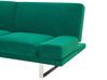 Schlafsofa 2-Sitzer Samtstoff grün silberne Metallbeine verstellbar YORK_764685