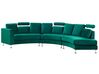7 Seater Curved Modular Velvet Sofa Dark Green ROTUNDE_793584