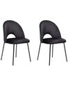 Set of 2 Velvet Dining Chairs Black COVELO_902279