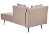 Left Hand Fabric Chaise Lounge Light Brown RIOM_877395