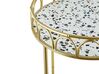 Round Metal Drinks Trolley Gold with Terrazzo Effect SHAFTER_791111