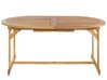 Mesa de jardín extensible de madera de acacia clara 160/220 x 100 cm MAUI_814489