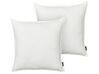 Conjunto de 2 almofadas decorativas em tecido teddy branco creme 45 x 45 cm SENECIA_888511