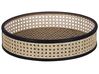 Tray Side Table Black with Light Rattan VIENNA_787789