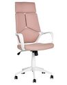 Cadeira de escritório em tecido rosa e branca DELIGHT_834171