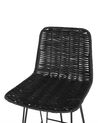 Set of 2 Rattan Bar Chairs Black CASSITA_760416