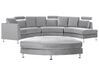 7 Seater Curved Modular Velvet Sofa Light Grey ROTUNDE_793610