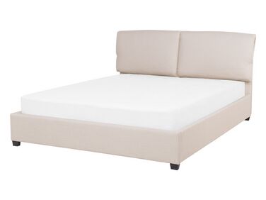 Fabric EU Double Bed Beige BELFORT