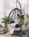 PE Rattan Hanging Chair with Stand Black TOLLO_763782