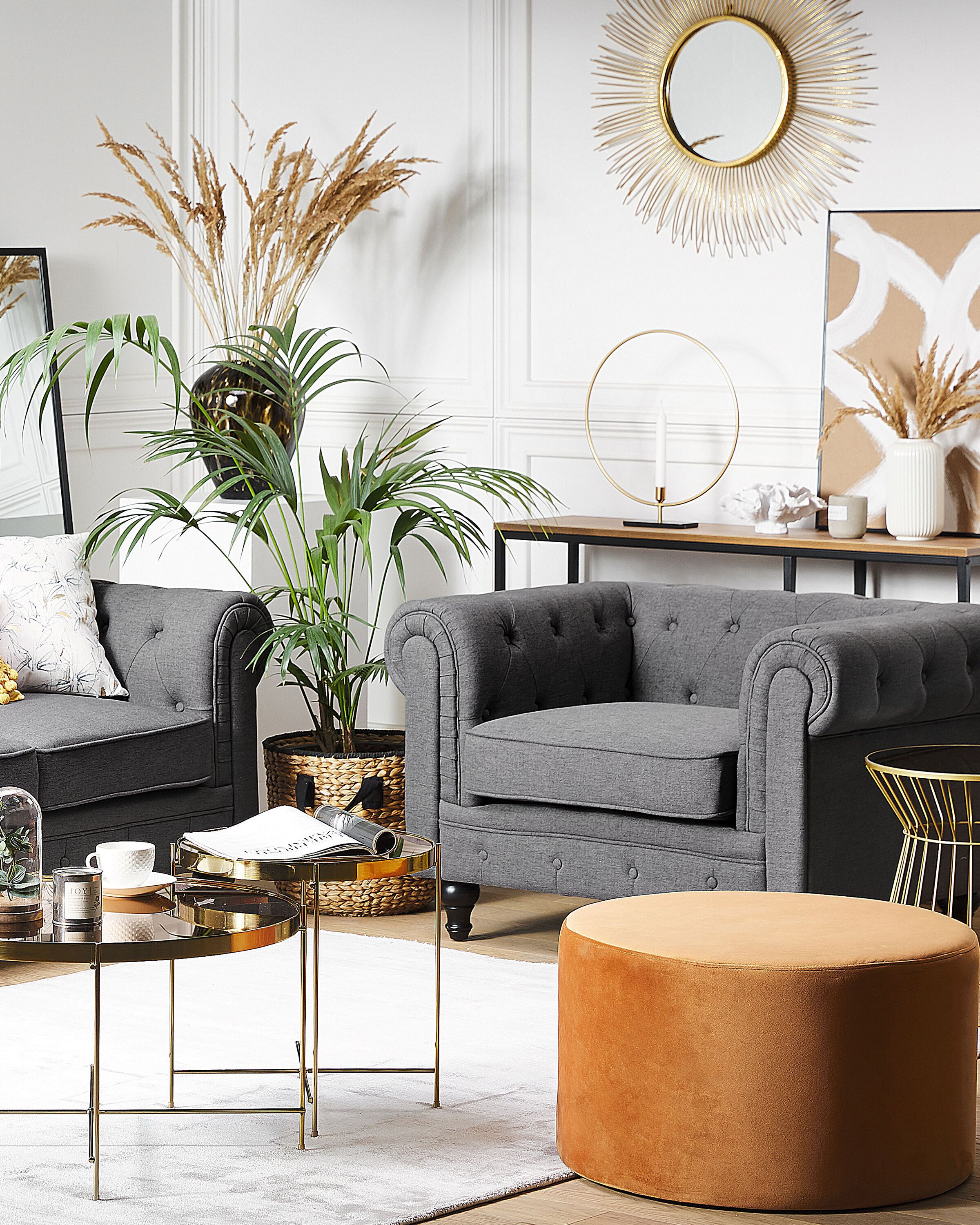 Fotel szary CHESTERFIELD