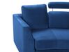 7-Sitzer Sofa Samtstoff dunkelblau halbrund mit Ottomane ROTUNDE_793558