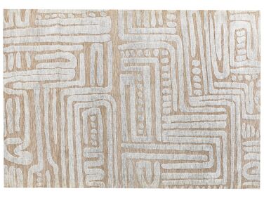 Teppich beige / hellgrau 160 x 230 cm abstraktes Muster MANDAI