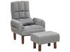 Fabric Recliner Chair with Ottoman Grey OLAND_774003
