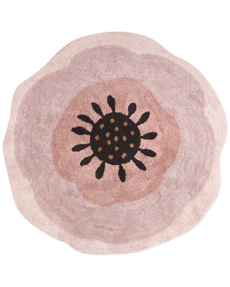 Dywan okrągły bawełniany ø 140 cm różowy KHARAT_903846