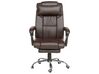 Reclining Faux Leather Executive Chair Dark Brown LUXURY_744083