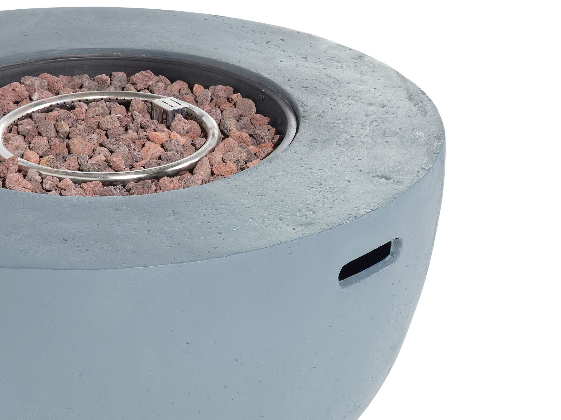 Feuerstelle hellgrau Leichtbeton rund INDUS | Beliani.de