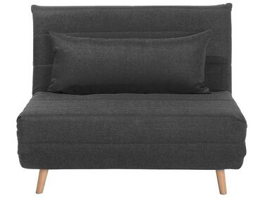 Fabric Single Sofa Bed Dark Grey SETTEN