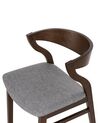 Spisebordsstol mørkt træ/grå stof sæt af 2 MAROA_837240