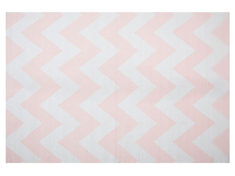 Rózsaszín és fehér szőnyeg 140 x 200 cm KONARLI_733770