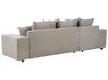 Canapé-lit d'angle à droite avec rangement en tissu taupe LUSPA_900968